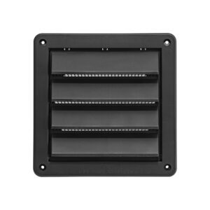 Lambro 606BL 6 Inch Black Plastic Fresh Air Intake Vent (Rain Guard) – Removable Screen