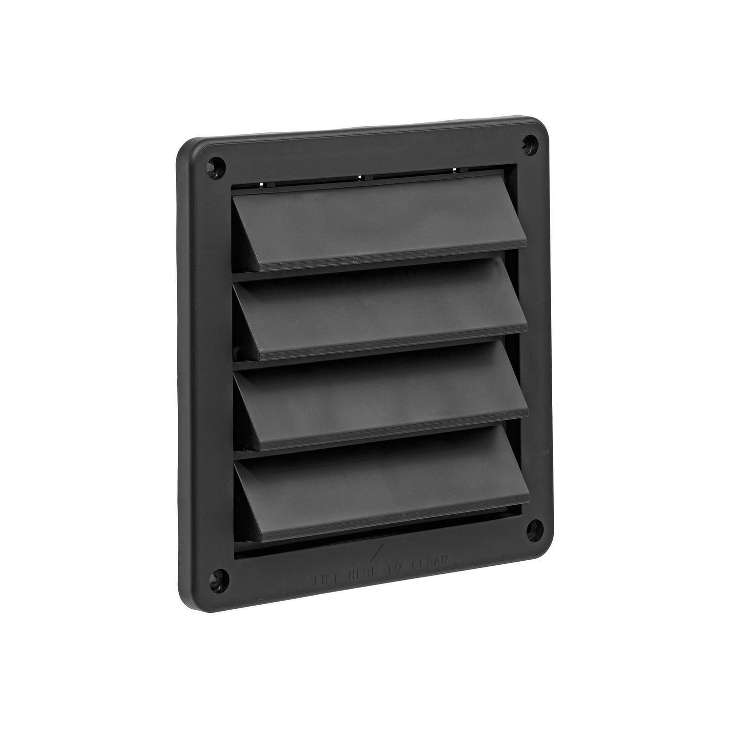 Lambro 606BL 6 Inch Black Plastic Fresh Air Intake Vent (Rain Guard) – Removable Screen