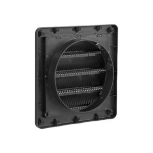 Lambro 606BL 6 Inch Black Plastic Fresh Air Intake Vent (Rain Guard) – Removable Screen