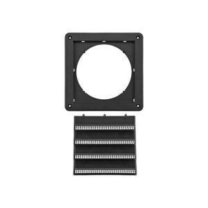 Lambro 606BL 6 Inch Black Plastic Fresh Air Intake Vent (Rain Guard) – Removable Screen