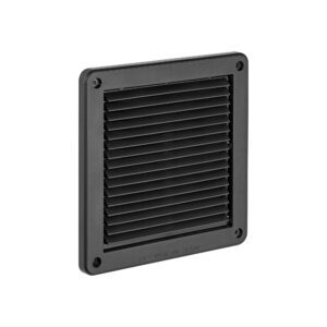 Lambro 606BL-MLS 6 Inch Black Plastic Fresh Air Intake Vent (Mini Louver) – Metal Bug Screen