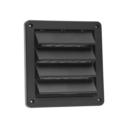 Lambro 606BLS 6 Inch Black Plastic Fresh Air Intake Vent (Rain Guard) – Metal Bug Screen