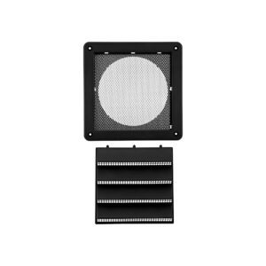 Lambro 606BLS 6 Inch Black Plastic Fresh Air Intake Vent (Rain Guard) – Metal Bug Screen