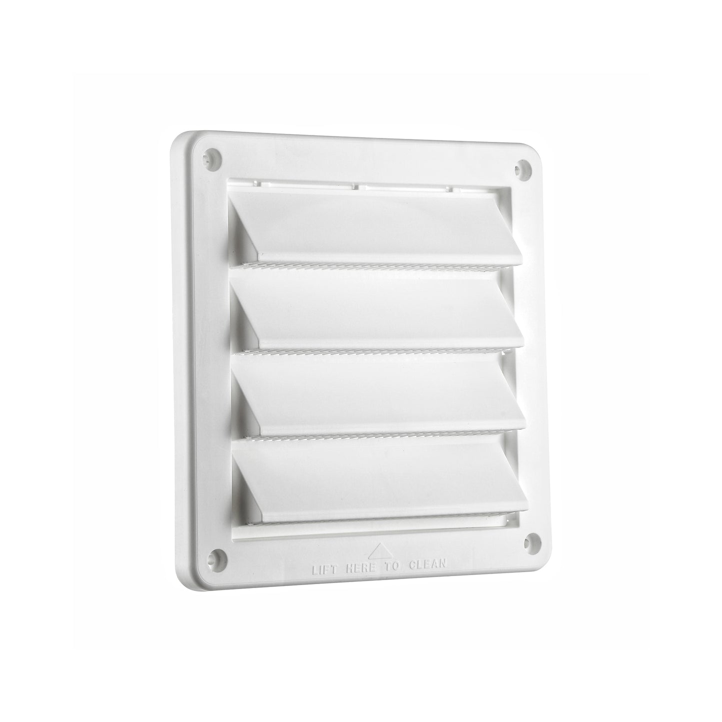 Lambro 606W 6 Inch White Plastic Fresh Air Intake Vent (Rain Guard) – Removable Screen