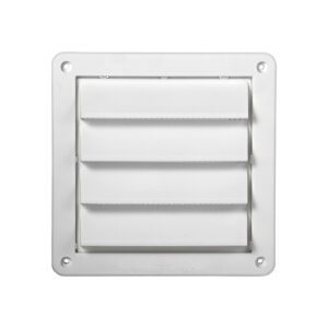 Lambro 606W 6 Inch White Plastic Fresh Air Intake Vent (Rain Guard) – Removable Screen