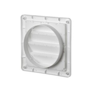 Lambro 606W 6 Inch White Plastic Fresh Air Intake Vent (Rain Guard) – Removable Screen