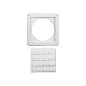 Lambro 606W 6 Inch White Plastic Fresh Air Intake Vent (Rain Guard) – Removable Screen