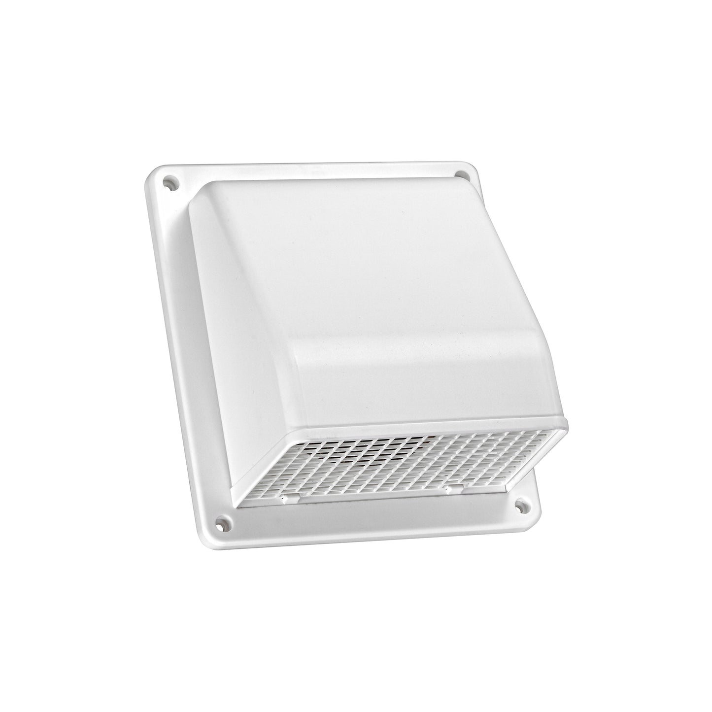 Lambro 606W-7 6 Inch White Plastic Fresh Air Intake Vent – Hinged Screen – (No Damper)