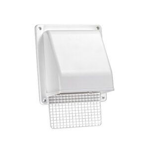 Lambro 606W-7 6 Inch White Plastic Fresh Air Intake Vent – Hinged Screen – (No Damper)