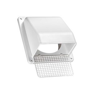 Lambro 606W-7 6 Inch White Plastic Fresh Air Intake Vent – Hinged Screen – (No Damper)