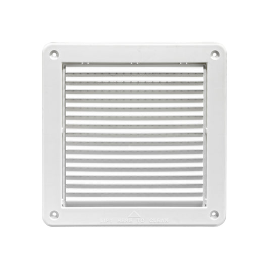 Lambro 606W-ML 6 Inch White Plastic Fresh Air Intake Vent (Mini Louver) – Removable Screen