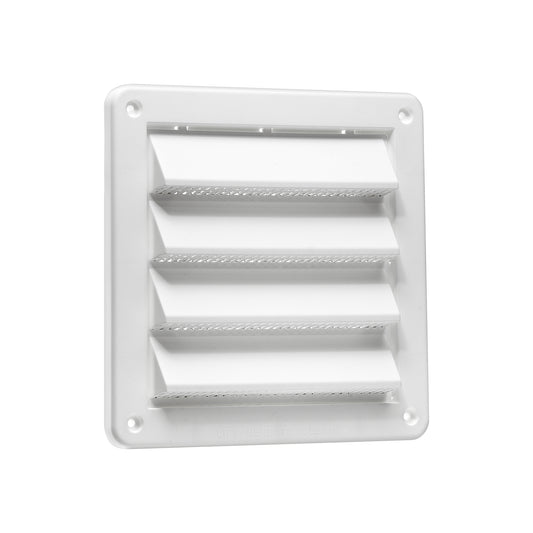 Lambro 606WS 6 Inch White Plastic Fresh Air Intake Vent (Rain Guard) – Metal Bug Screen