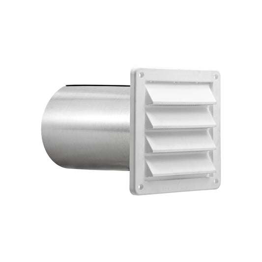 Lambro 606WTP 6 Inch White Plastic Fresh Air Intake Vent (Rain Guard) – 11 Inch Pipe