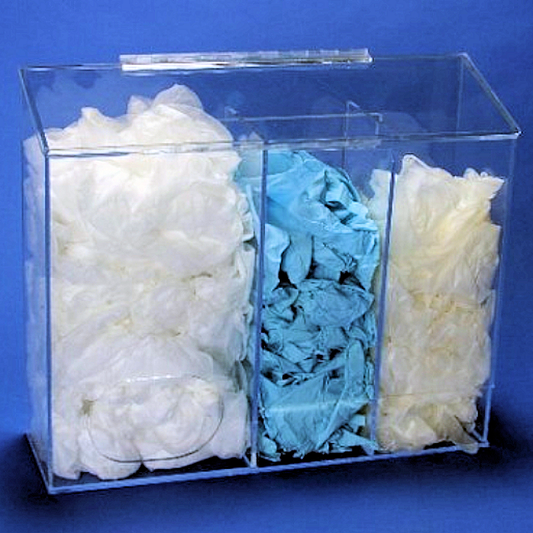 SOS Cleanroom 20"W x 18"H x 6"D - Cleanroom 3-Compartment Dispenser (Low Profile)
