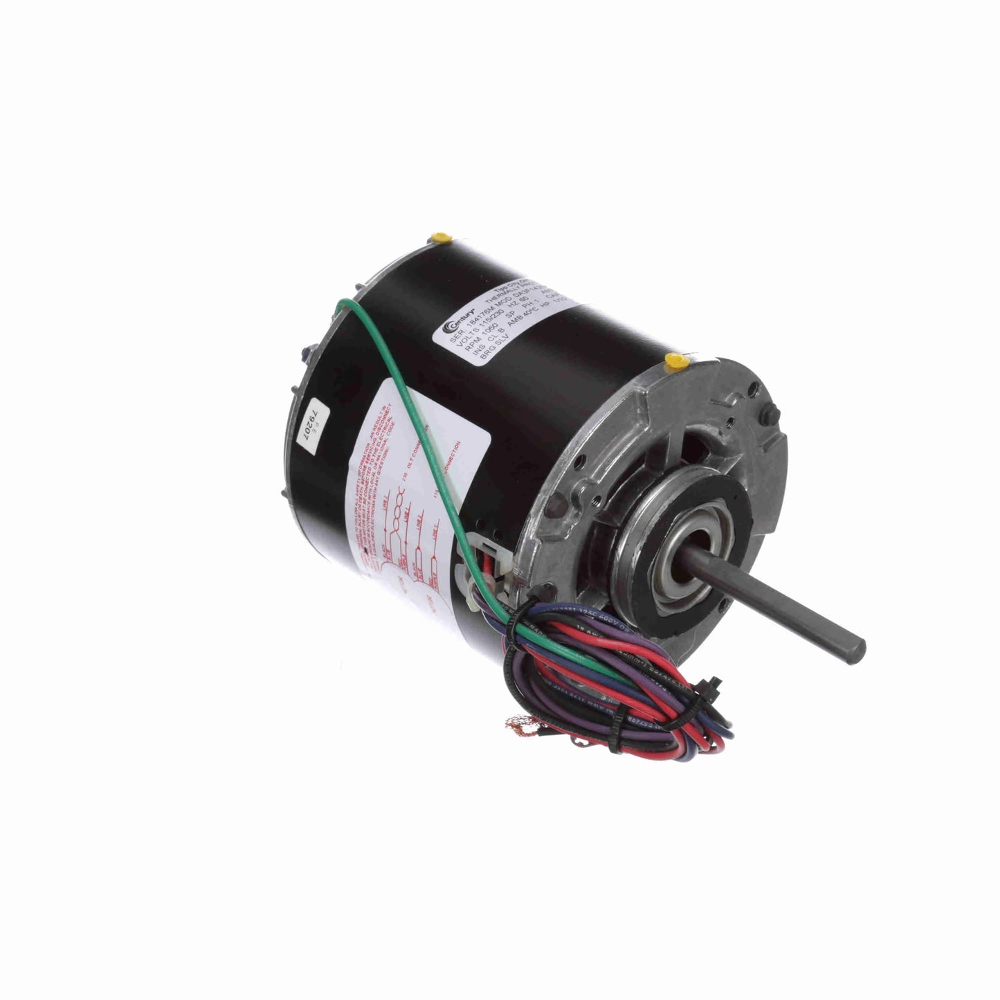 Century Refrigeration Motor, 1/10 HP, 1 Ph, 60 Hz, 115/230 V, 1050 RPM, 1 Speed, 42 Frame, OAO - 608