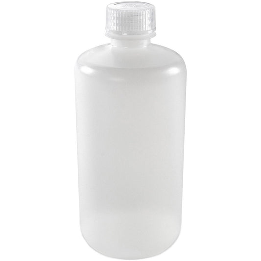 Globe Scientific 7560500BKS Bottle Narrow Mouth Boston Round HDPE with PP Closure 500mL Bulk Packed with Bottles and Caps Bagged Separately 125/Case