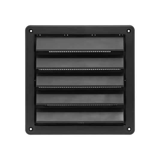 Lambro 608BL 8 Inch Black Plastic Fresh Air Intake Vent (Rain Guard) – Removable Screen