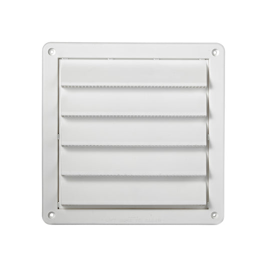 Lambro 608W 8 Inch White Plastic Fresh Air Intake Vent (Rain Guard) – Removable Screen