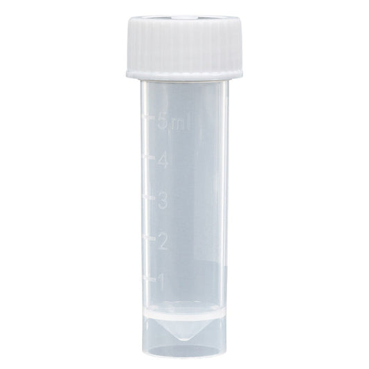 Globe Scientific 6101-TUBE Transport tube 5mL PP self-standing no screwcap molded graduations 250/bag