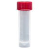 Globe Scientific 6101R Transport Tube 5mL with Separate Red Screw Cap PP Conical Bottom Self-Standing Molded Graduations
