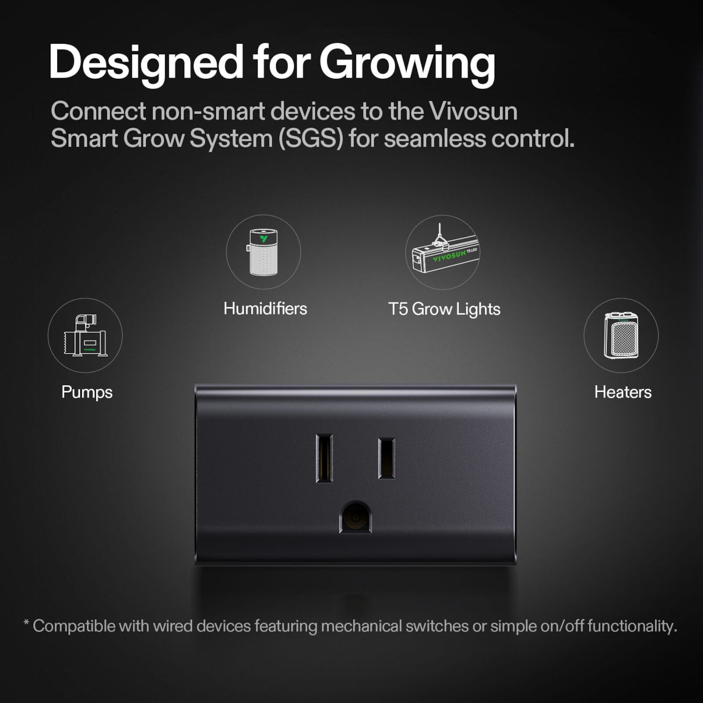 Vivosun GrowHub A10 Controller, Smart Plug, 15A 1800W, Remote Control, Compatible with Vivosun App for Grow Tent
