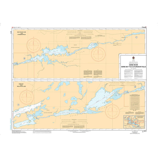 Paradise Clay CAN6111 CHS Chart Rainy Lake/Lac la Pluie Eastern Portion/Partie Est Seine River Seine Bay to/ Sturgeon Falls