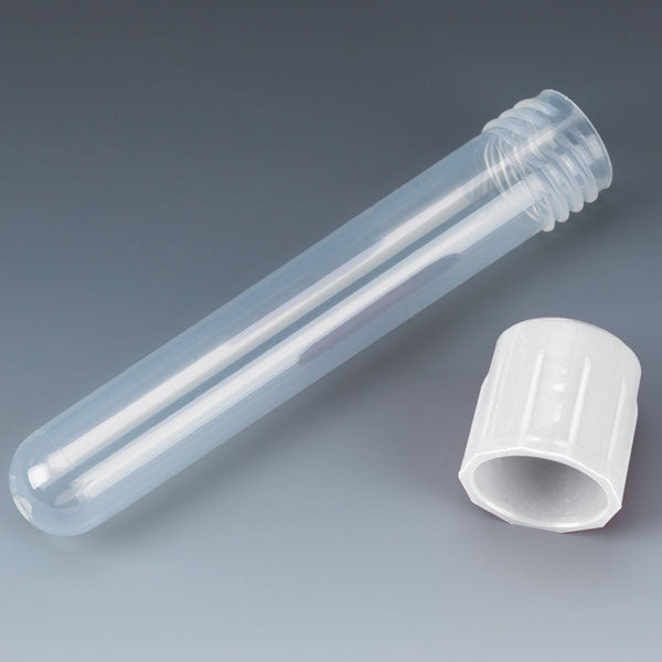 Globe Scientific 6152 Test Tube with Attached Red Screw Cap 16 x 100mm (10mL) PS STERILE Individually Wrapped