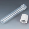 Globe Scientific 6148W Test Tube with Attached White Screw Cap 12 x 75mm (5mL) PP 250/Bag 4 Bags/Unit