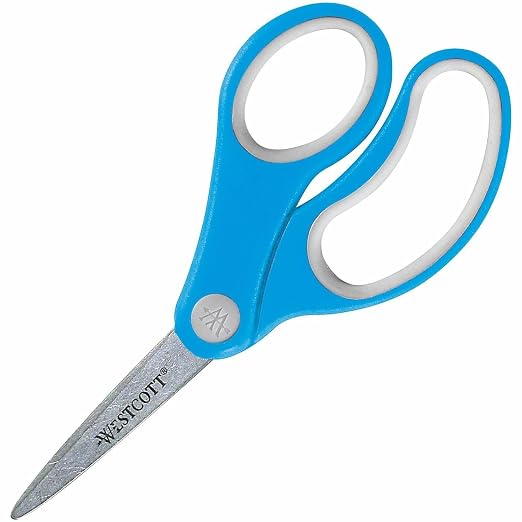 Westcott ACM14607 Kids Scissors - 5" Overall Length - Pointed - Straight-Left/Right - Plastic, Stainless Steel - Assorted