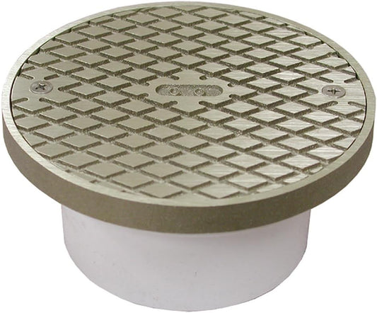 Jones Stephens C60165 3" x 4" PVC General Purpose Cleanout with 5" Polished Brass Cover with Ring