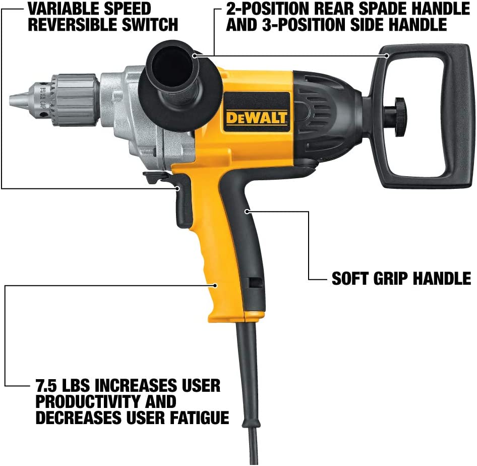 Dewalt DW130V Heavy Duty 1/2" Spade Handle Drill 9.0 Amp 120V