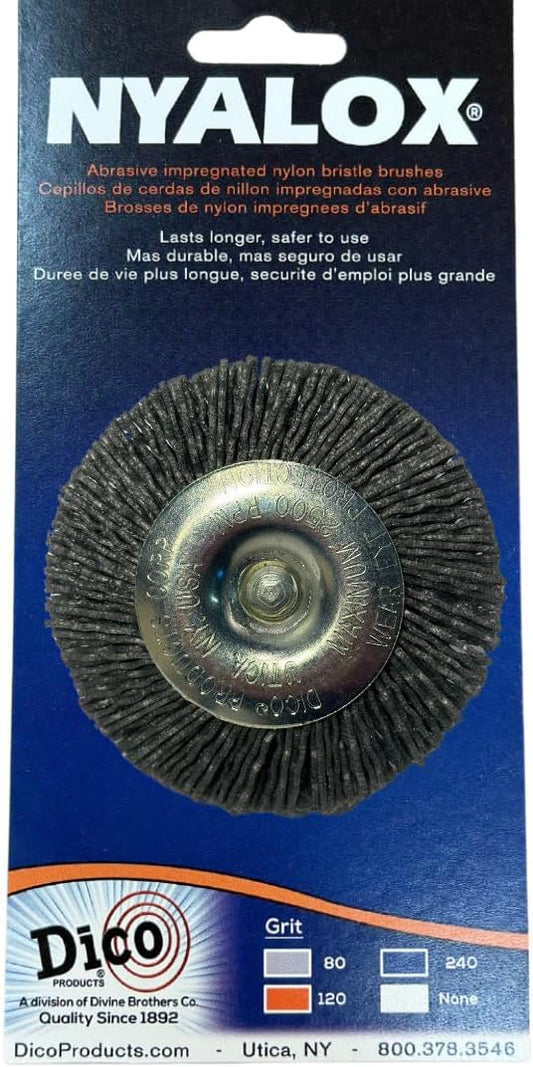 Dico 541-771-3 Nyalox Wheel Brush 3-Inch Grey 80 Grit