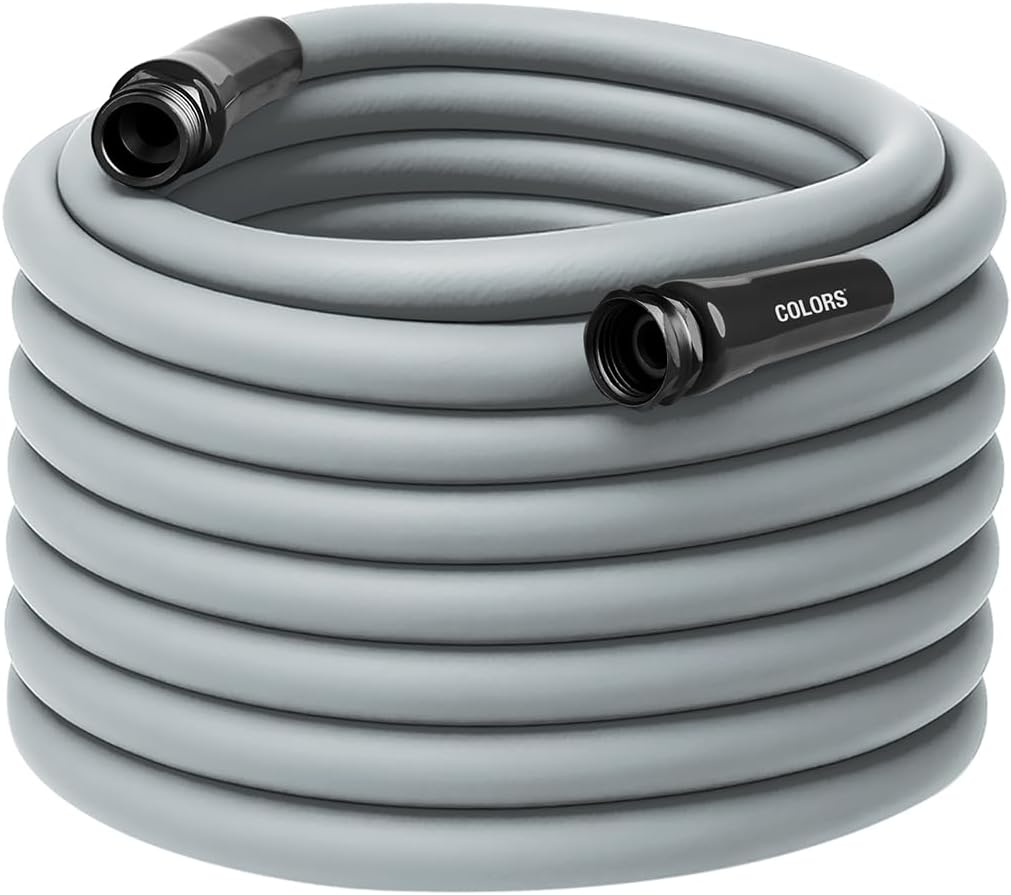 Colors HFZC5100GY Std Grip Garden Hose 5/8" x 100' 3/4" - 11 1/2 GHT Fittings, Slate Gray