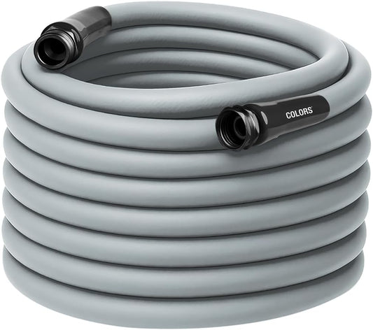 Colors HFZC5100GY-E Std Grip Garden Hose 5/8" x 100' 3/4" - 11 1/2 GHT Fittings, Slate Gray