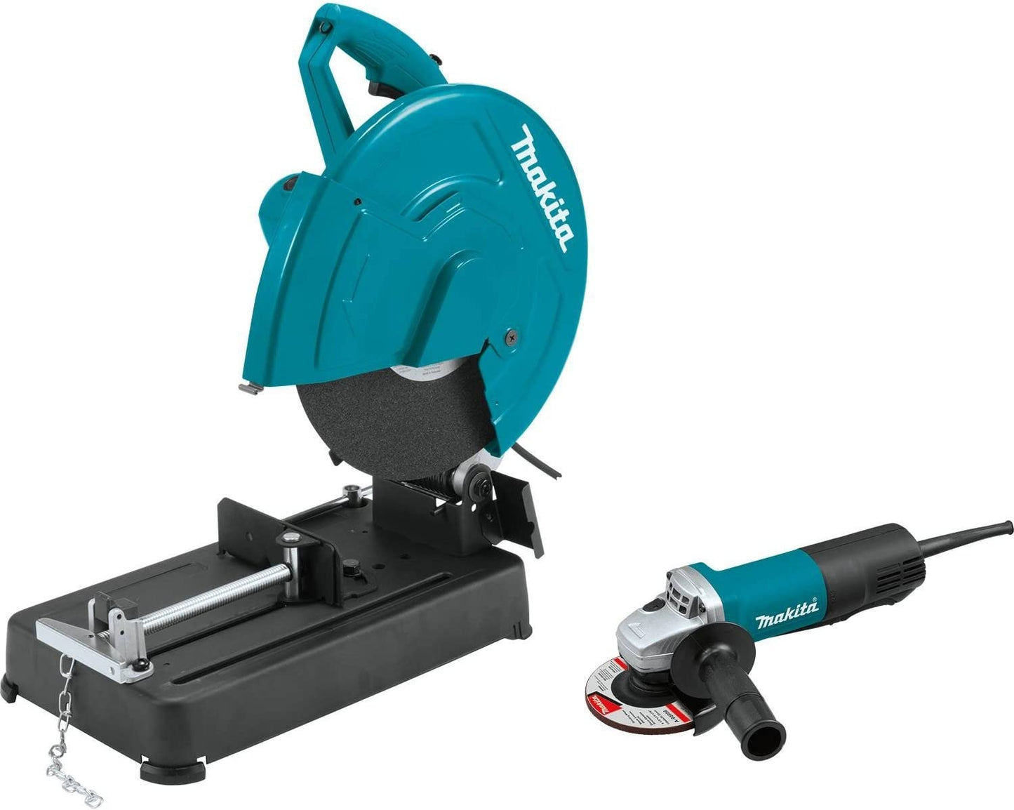 Makita LW1401X2 14" Cut‘Off Saw with 4‘1/2" Paddle Switch Angle Grinder