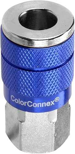 ColorConnex A72410C Coupler, Type C,  1/4" Body, 1/4" FNPT, Blue
