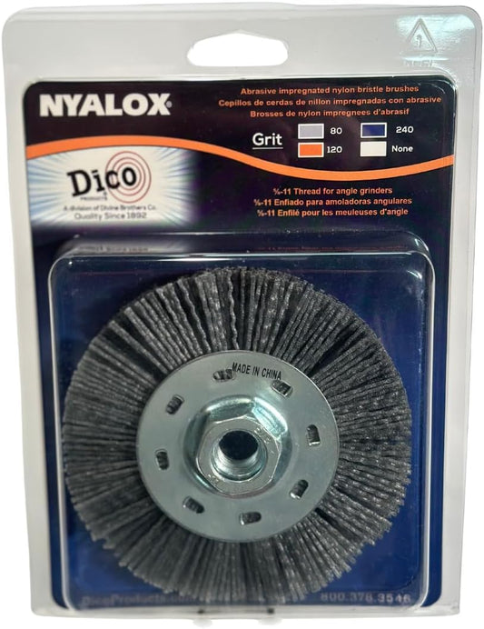 Dico 7200075 Gray Nyalox Wheel Brush, 4.5", Gray