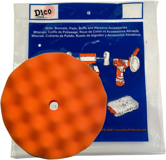 Dico 7474091 Orange Foam Waffle For Backing Pads, 7-8"