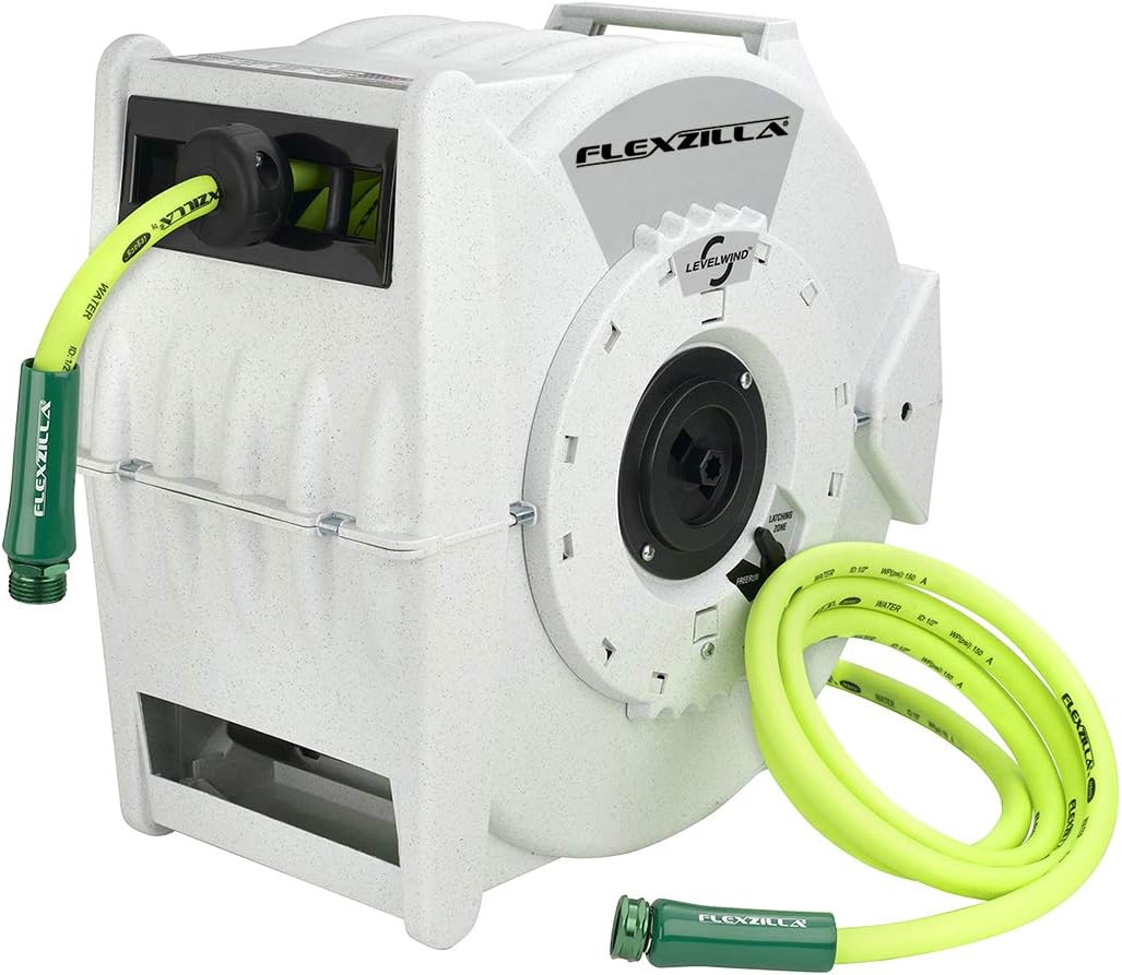 FlexZilla L8340FZ Pro Retractable Water Hose Reel with Levelwind™ Technology, 1/2" x 70'