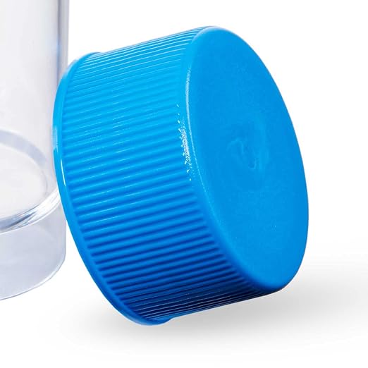 Globe Scientific 109217 Container Universal 30mL Attached Screwcap PS Conical Bottom Self-Standing 100/Bag 5 Bags/Unit