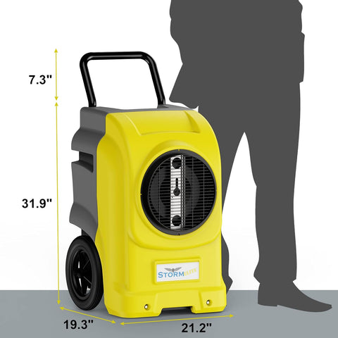 AlorAir 270 Pints Smart Wi-Fi Commercial Dehumidifiers with Pump & Drain Hose for Large Room or Basements Storm Elite - Yellow