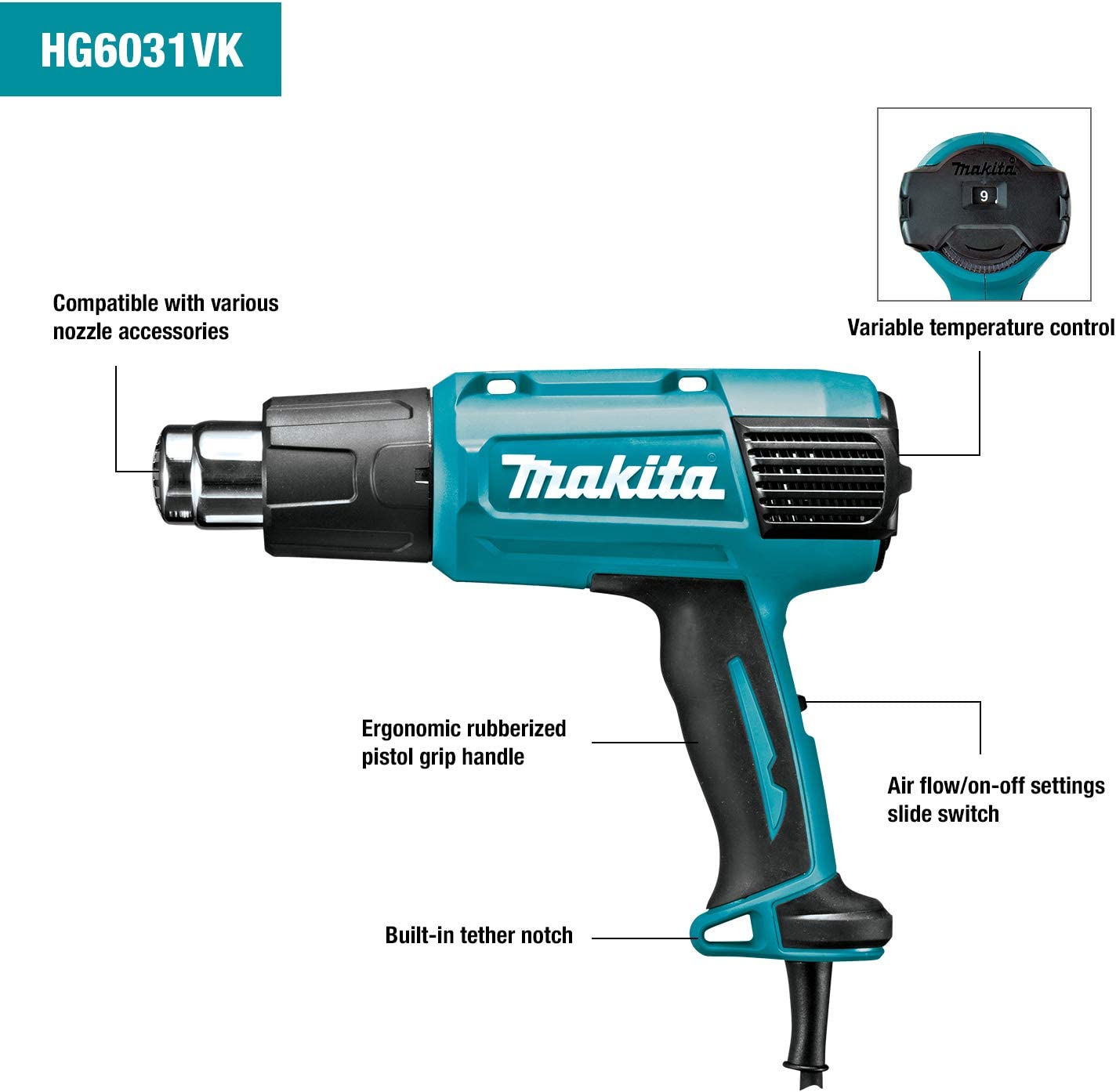 Makita HG6031VK Variable Temperature Heat Gun