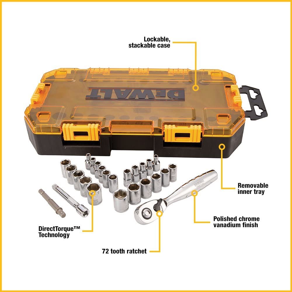 Dewalt DWMT73805 25 Piece 1/4 In Drive Socket Set