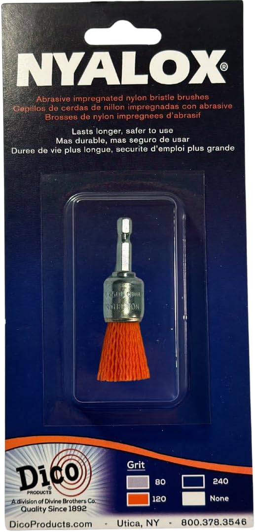 Dico 541-781-3/4 Nyalox End Brush 3/4" Orange 120 Grit