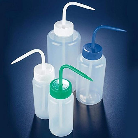 Globe Scientific WGW446P Wash bottle wide mouth1000mL LDPE round blue screwcap