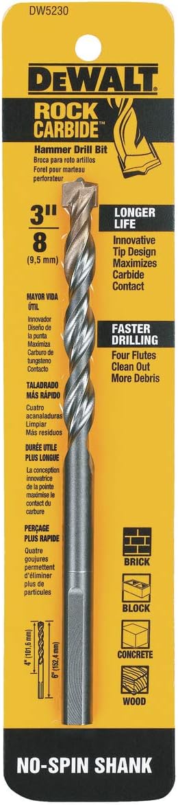 Dewalt DW5230 3/8"X6" Drill Bit Premiu