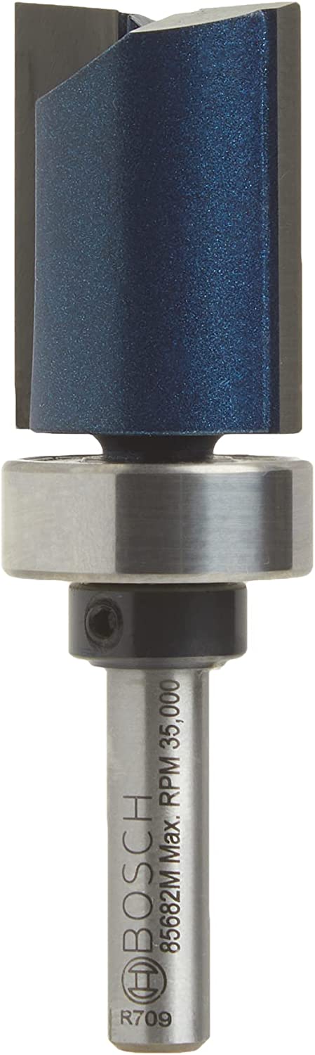 Bosch 85682MC 3/4 In. X 1 In. Carbide-Tipped Double-Flute Top-Bearing Straight Trim Router Bit