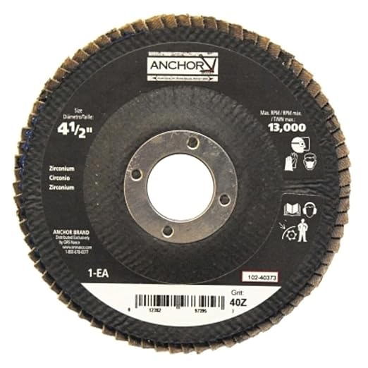 ANCHOR BRAND 40373 Anchor Premium 4-1/2" 7/8 40Z Hd Flap Disc
