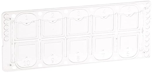 Globe Scientific 3805 Quick-Read Precision Cell Slide Urinalysis Slide with Counting Circles 10 Wells/Slide 100 Slides/Box (1000 Tests)