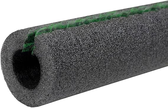 Jones Stephens I57078 7/8" ID (3/4" CTS 1/2" IPS) Self-Sealing Black Polyethylene Foam Pipe Insulation, 1" Wall Thickness, 96 ft. per Carton